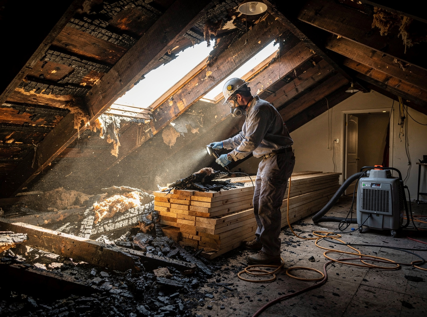 Attic Fire Restoration in Woodland Hills, CA