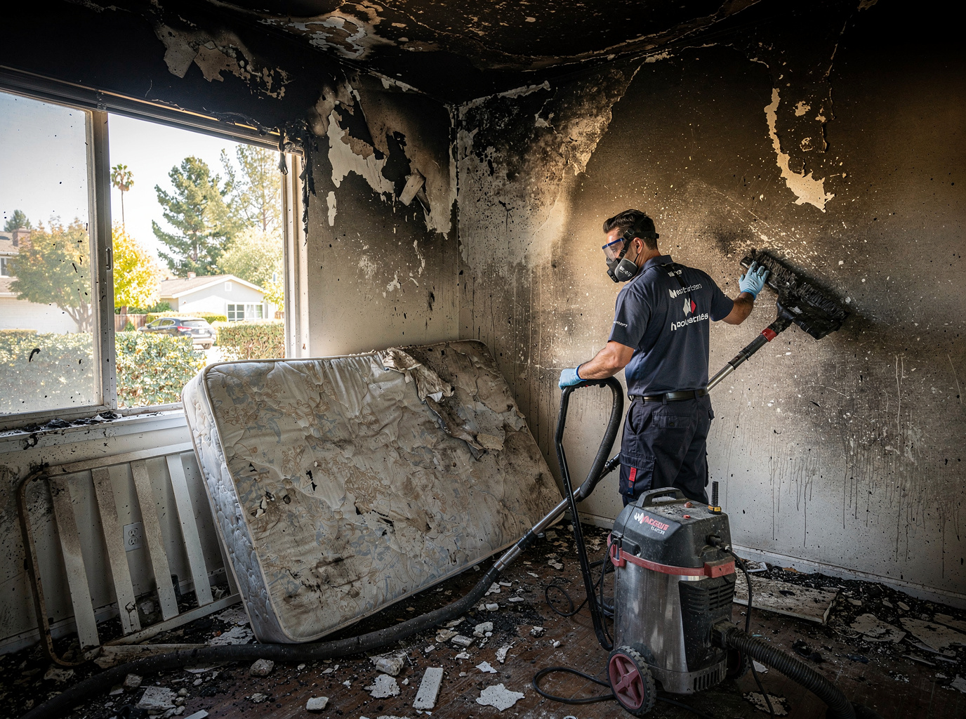 Bedroom Fire Damage Cleanup in Woodland Hills, CA