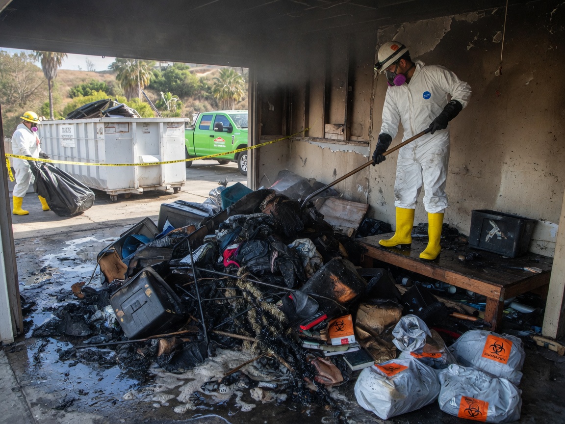 Hoarding Cleanup After Fire in Woodland Hills, CA